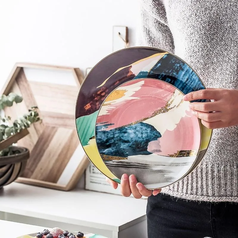 Color Bloock Ceramic Plate