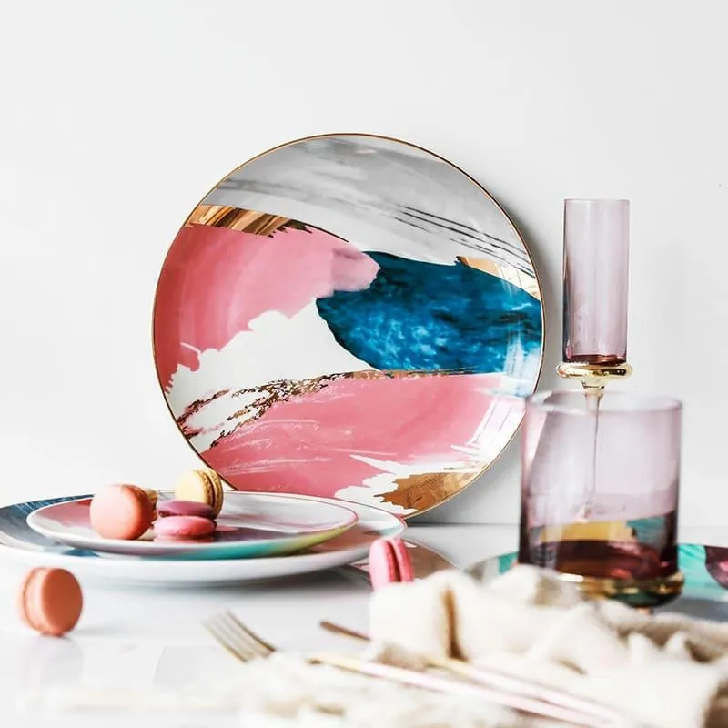 Color Bloock Ceramic Plate