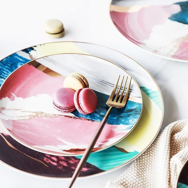 Color Bloock Ceramic Plate