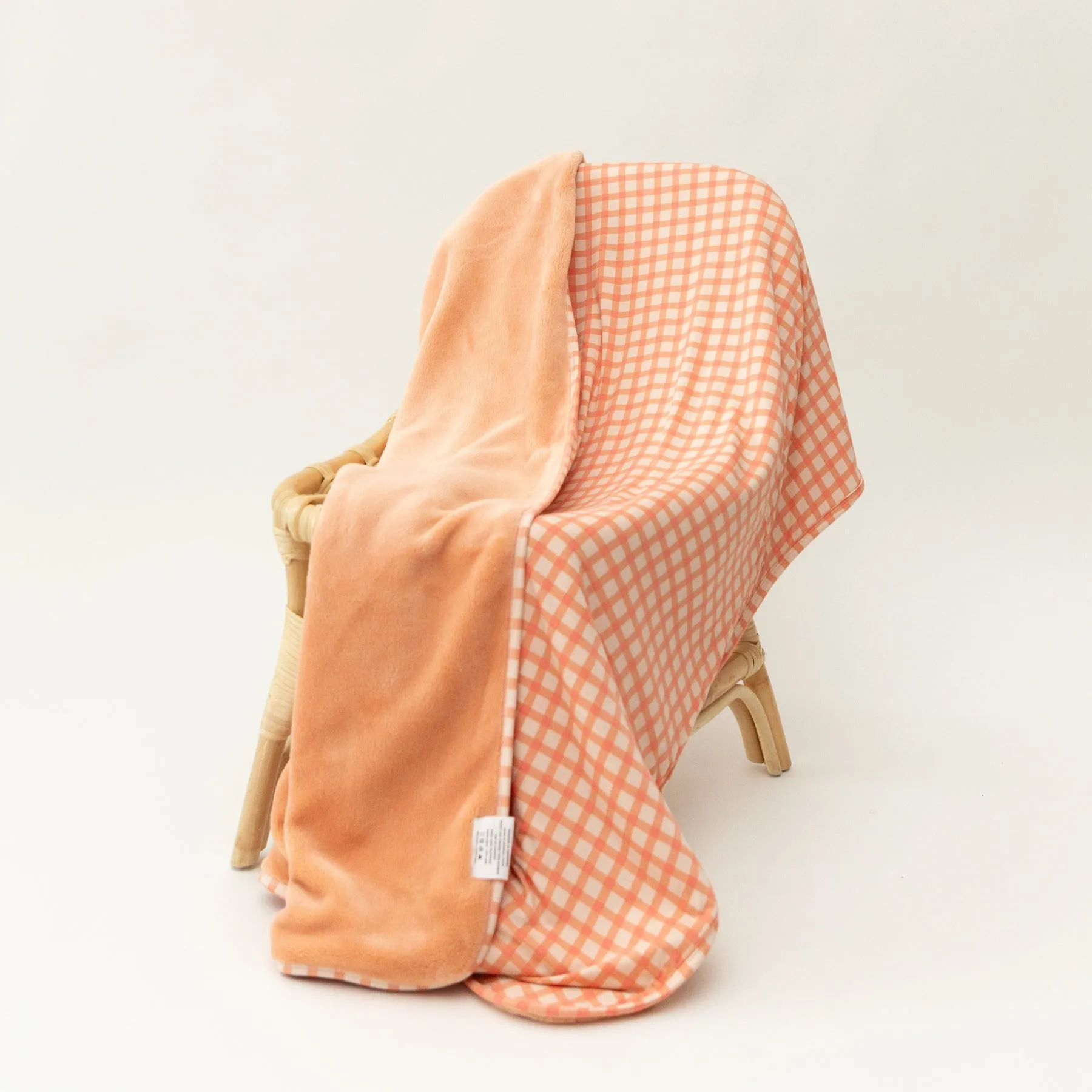 Coral Gingham Toddler Blanket