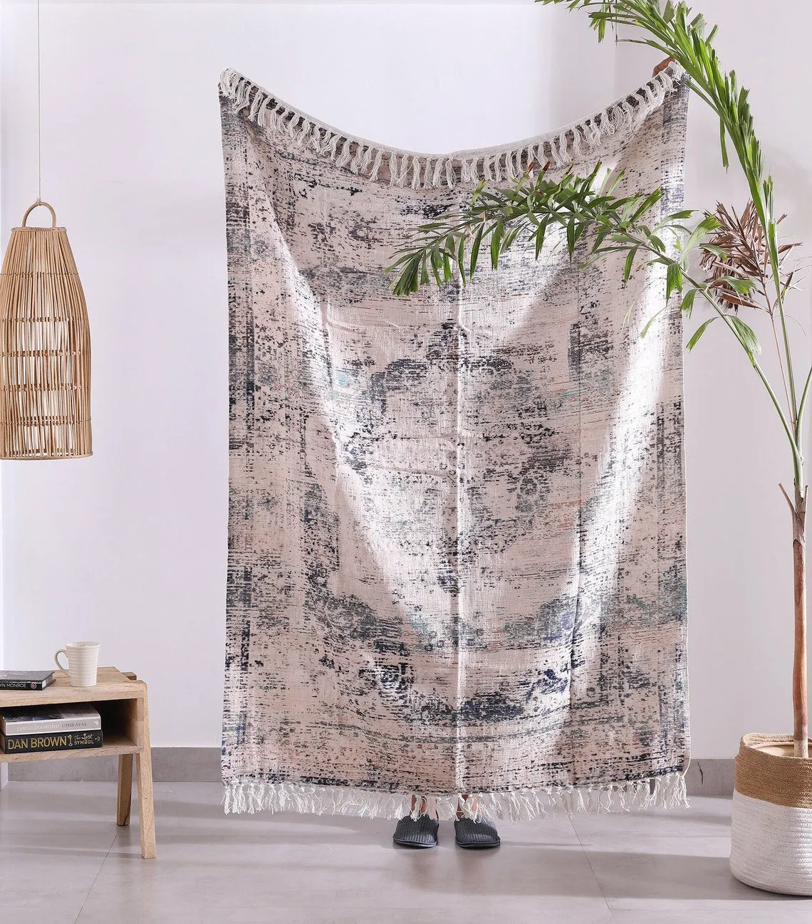 Cotton Throw Blanket - Boho White Rug | Luxe Comfort