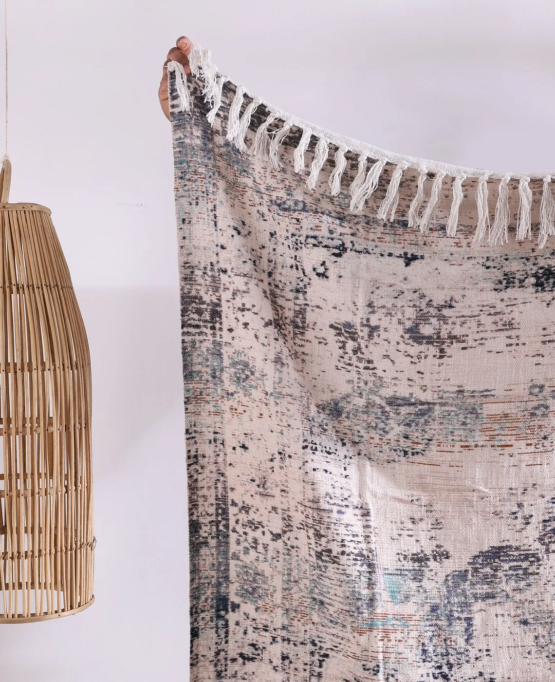 Cotton Throw Blanket - Boho White Rug | Luxe Comfort