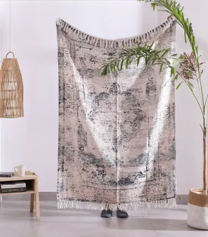 Cotton Throw Blanket - Boho White Rug | Luxe Comfort