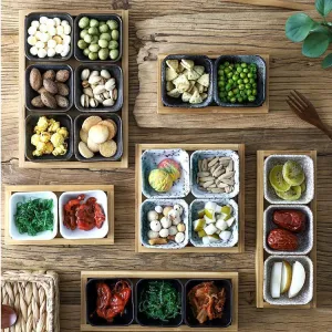 Creative Ceramic Fruit Plates Set with Tray