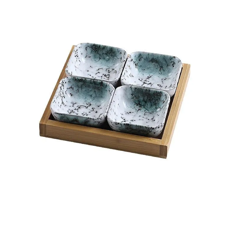 Creative Ceramic Fruit Plates Set with Tray