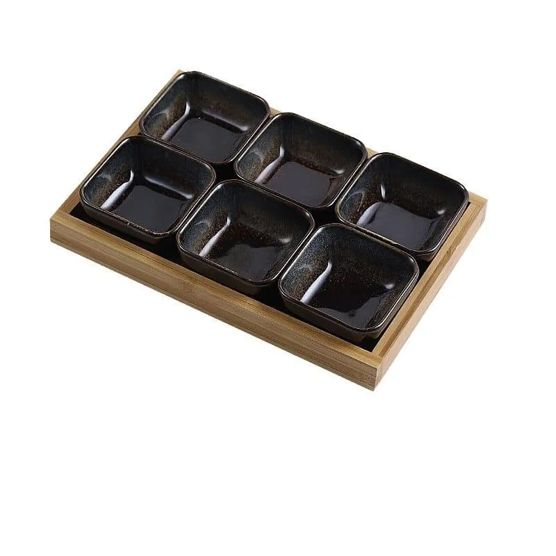 Creative Ceramic Fruit Plates Set with Tray