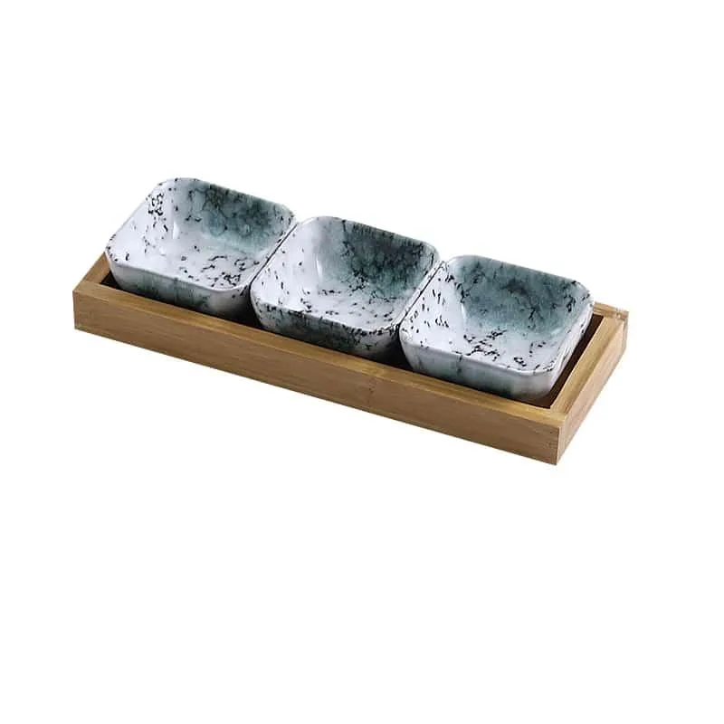 Creative Ceramic Fruit Plates Set with Tray