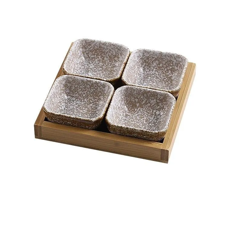 Creative Ceramic Fruit Plates Set with Tray