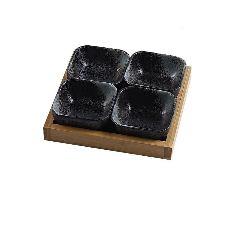 Creative Ceramic Fruit Plates Set with Tray