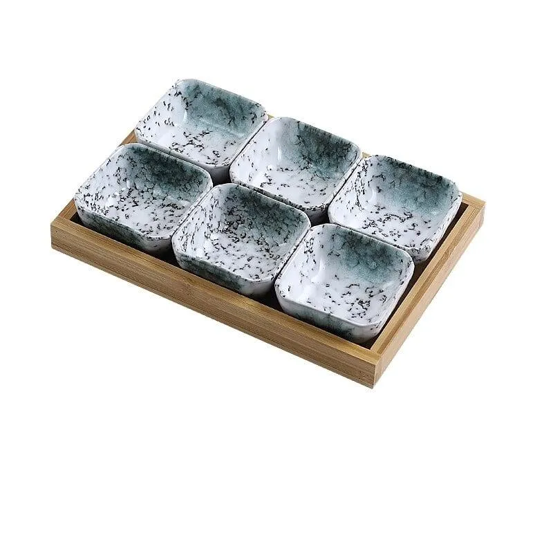 Creative Ceramic Fruit Plates Set with Tray