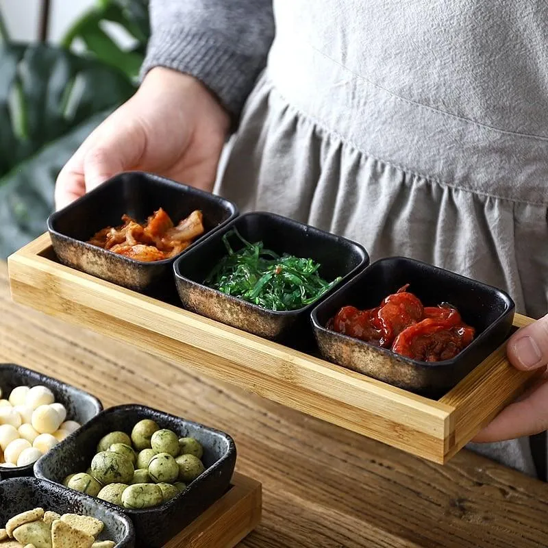 Creative Ceramic Fruit Plates Set with Tray