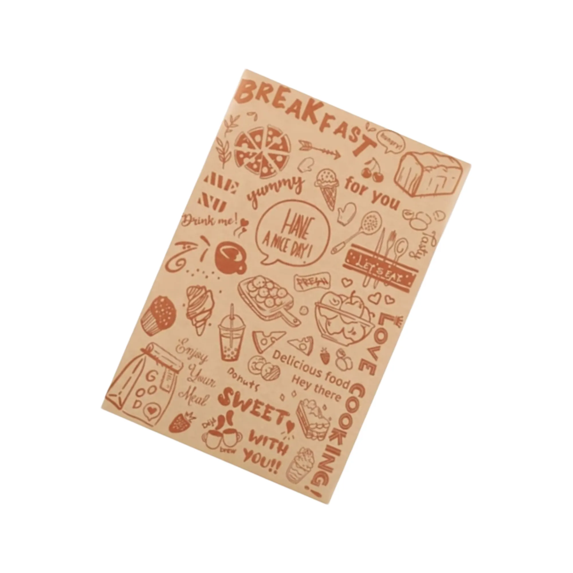 Decorated Non-Stick  Baking Sheet Sandwich Wrapping Roll Paper Sheet