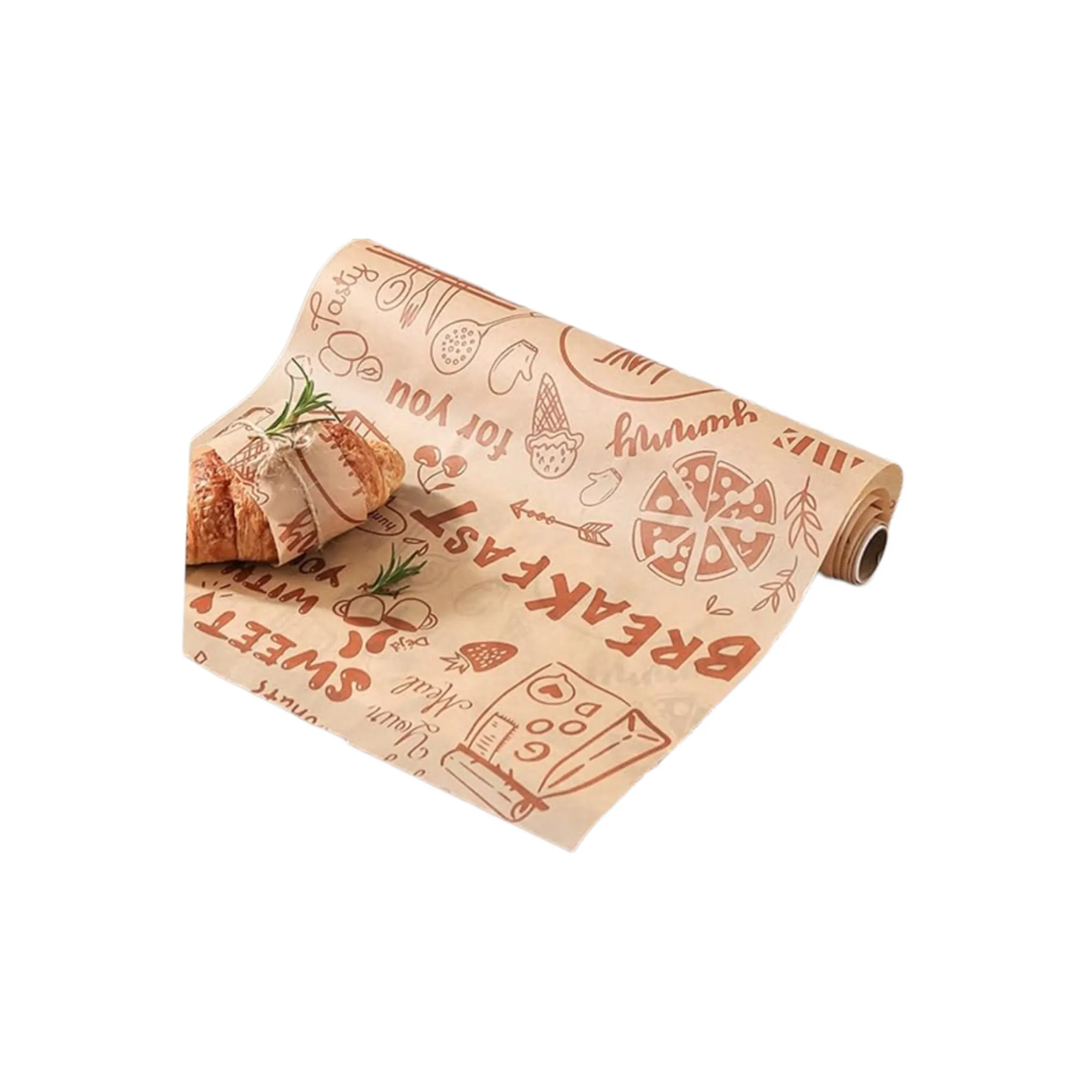 Decorated Non-Stick  Baking Sheet Sandwich Wrapping Roll Paper Sheet