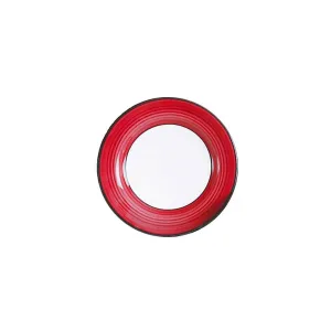 Dessert Plate Set - Set of 4 - White & Red | Spree Pattern