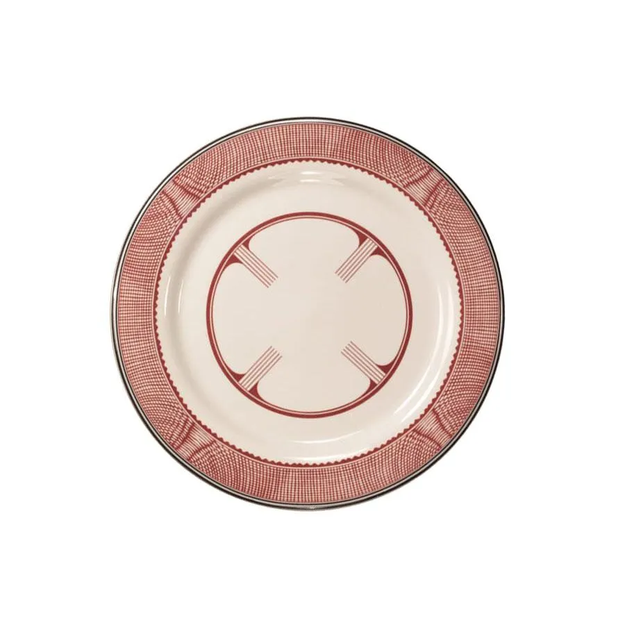 Dinner Plate - Mimbreño Maroon & White | Mimbreño