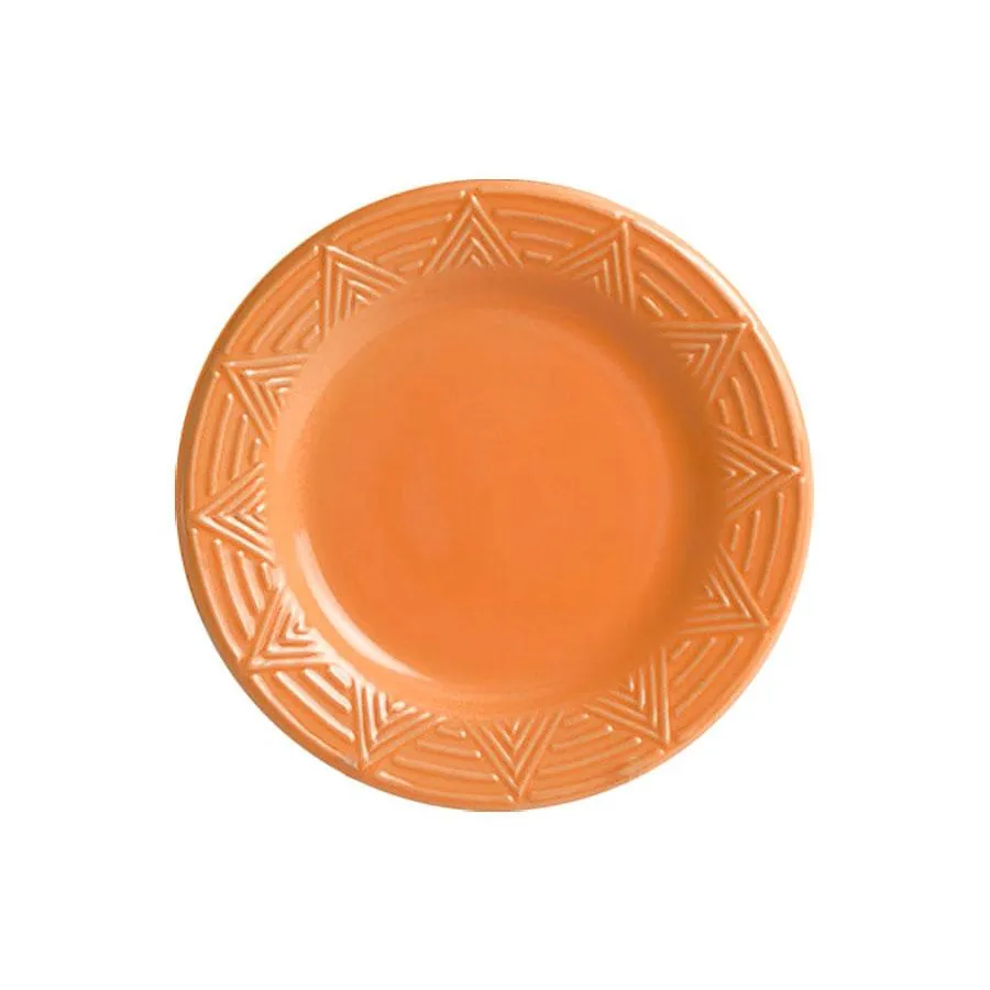 Dinner Plate Set - Set of 4 - Orange | Aztec Pattern