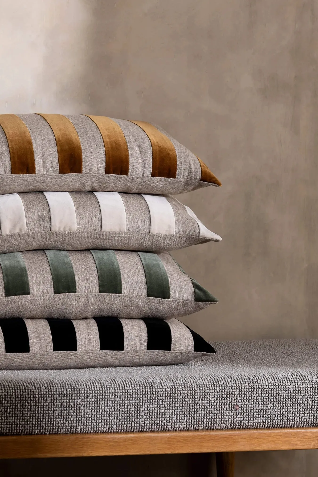 ETRO STRIPE VELVET CUSHION