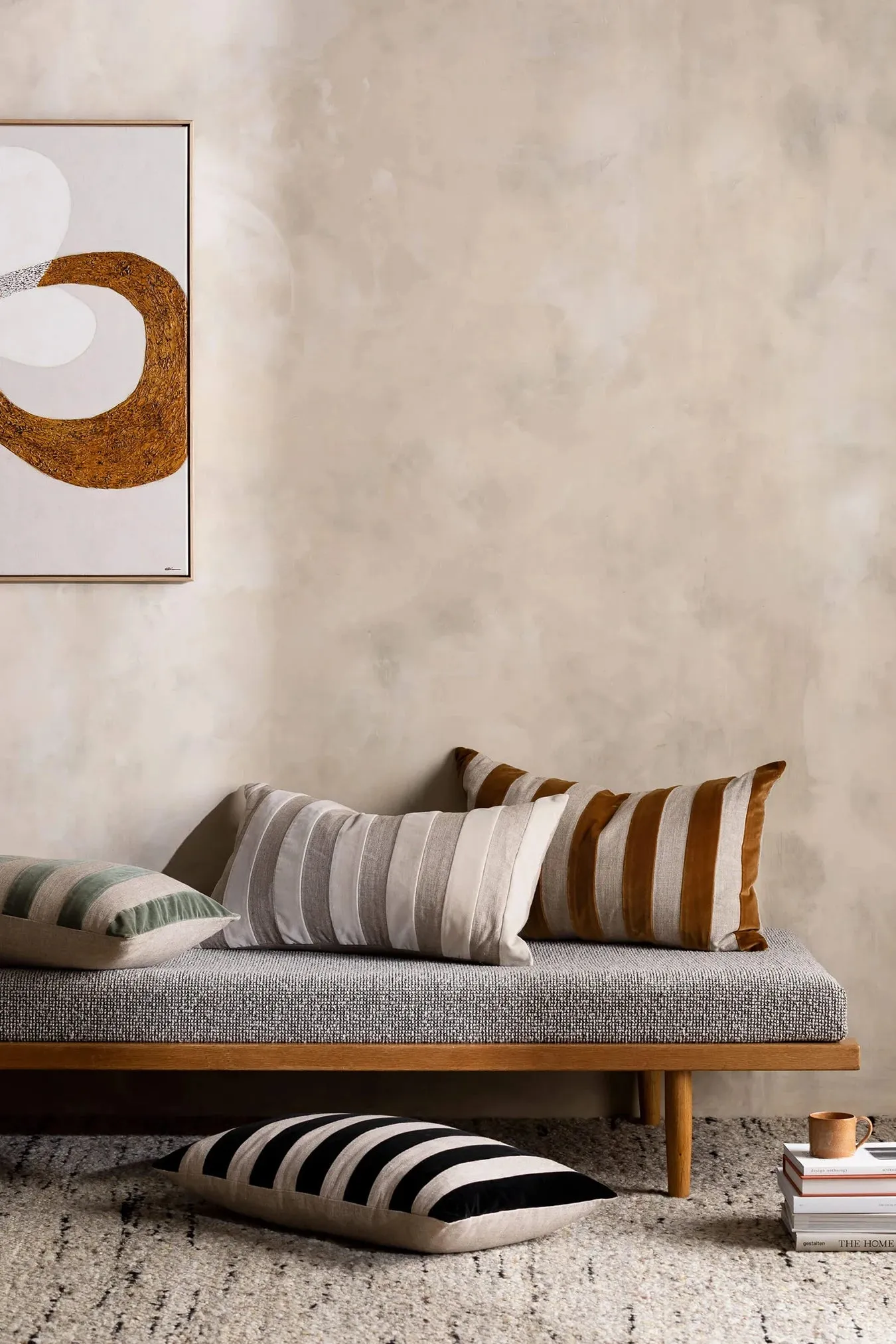 ETRO STRIPE VELVET CUSHION