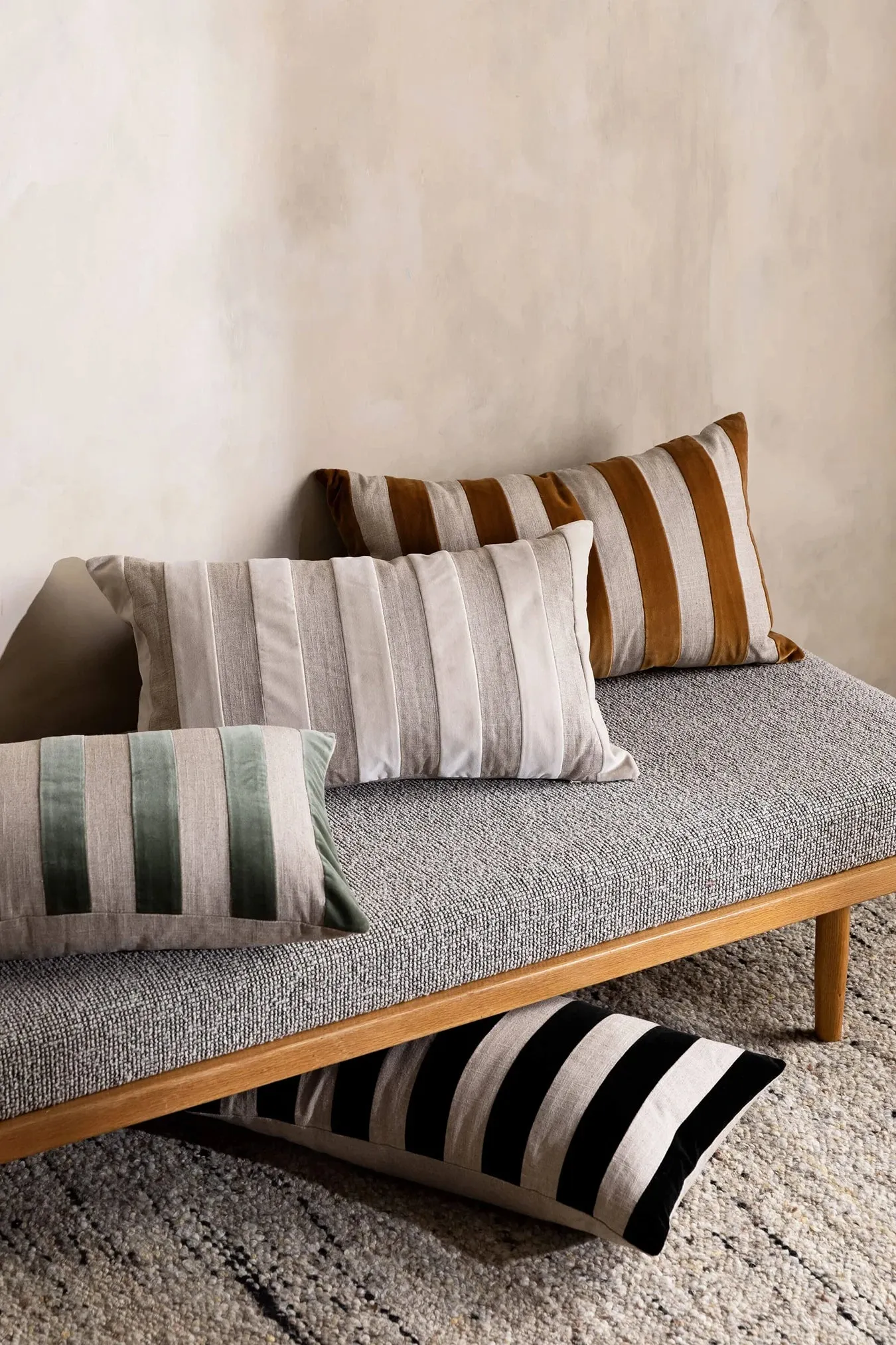 ETRO STRIPE VELVET CUSHION