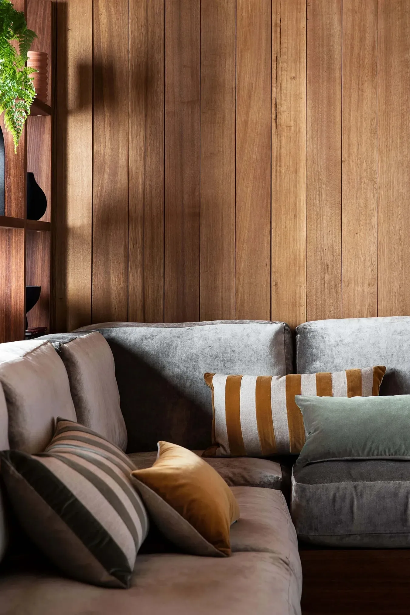 ETRO STRIPE VELVET CUSHION