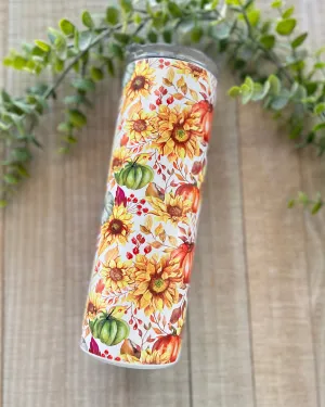 fall sunflower pumpkin patch | 20oz slim tumbler