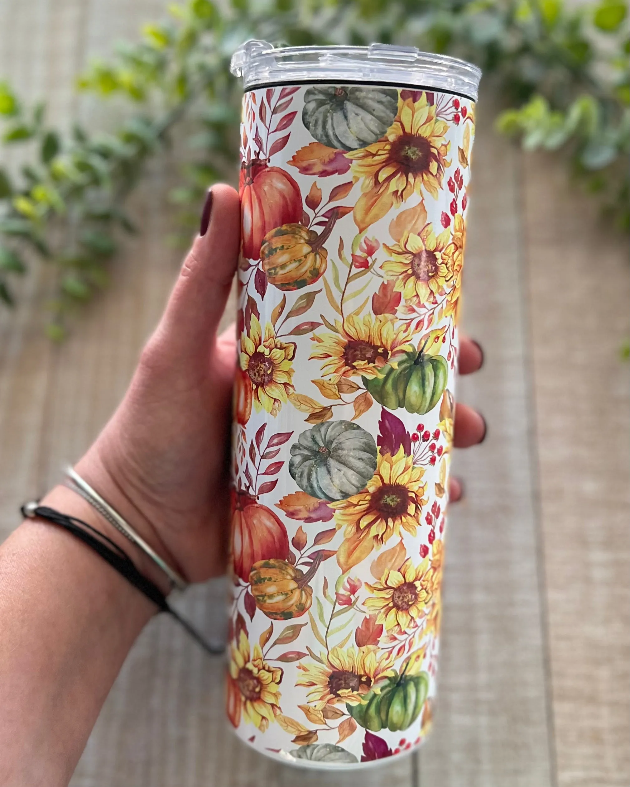 fall sunflower pumpkin patch | 20oz slim tumbler