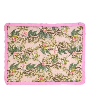 Floral Blanket with Pink Trim