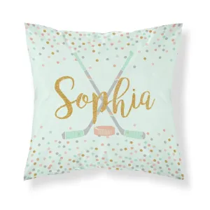 Girl Ice Hockey Personalized Nursery Pillow