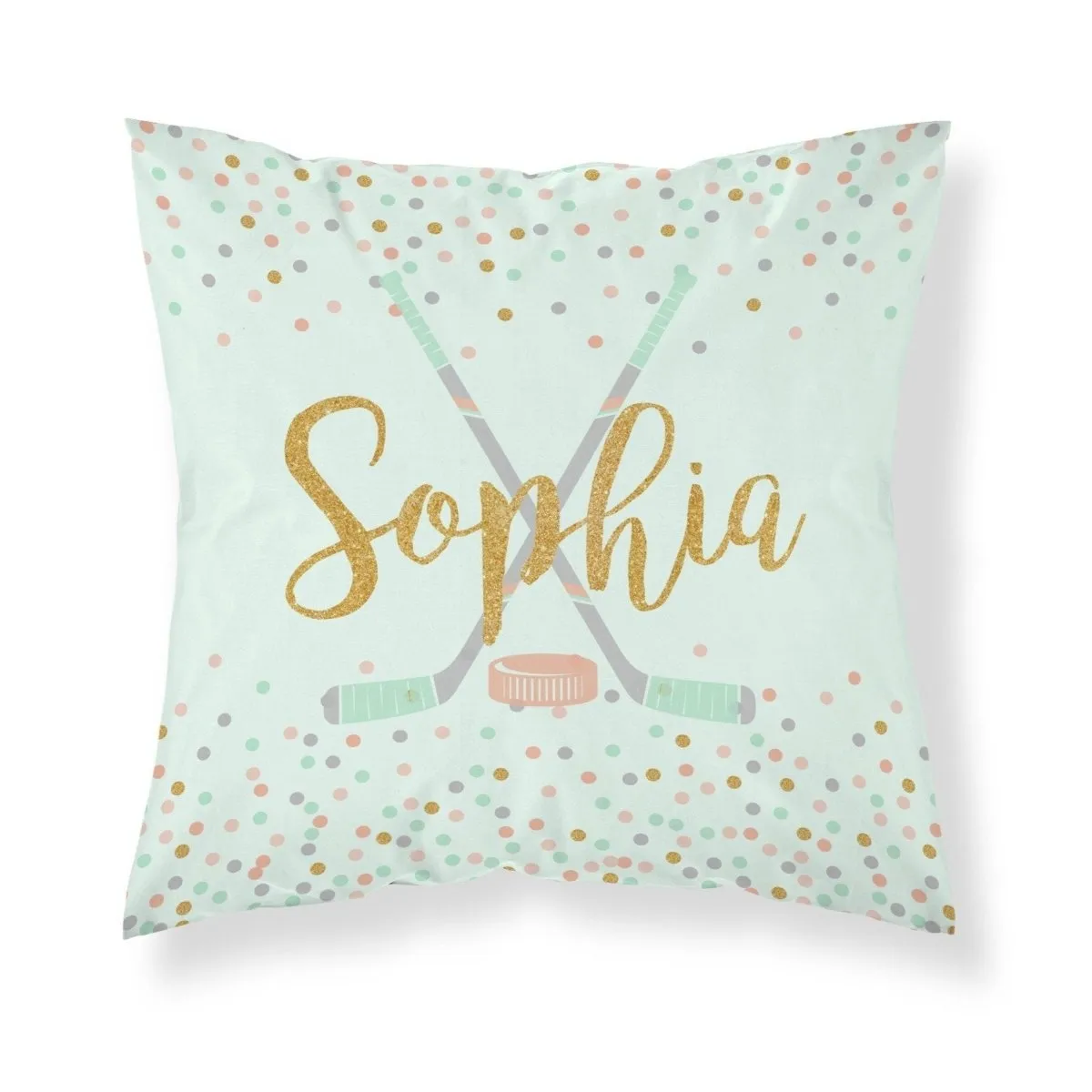 Girl Ice Hockey Personalized Nursery Pillow