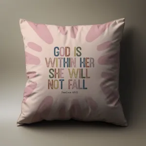 God Is Within Her" Inspirational Throw Pillow