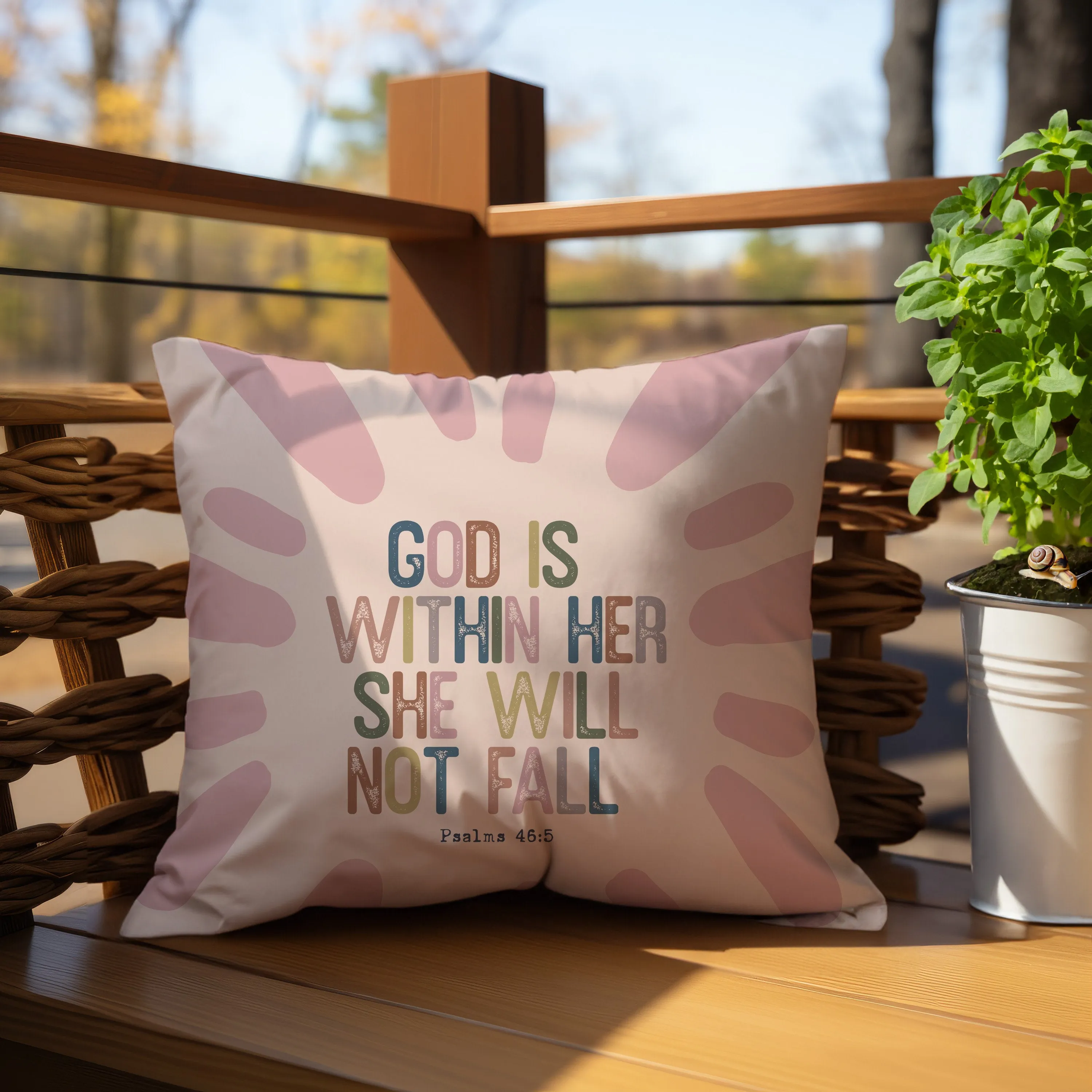 God Is Within Her" Inspirational Throw Pillow