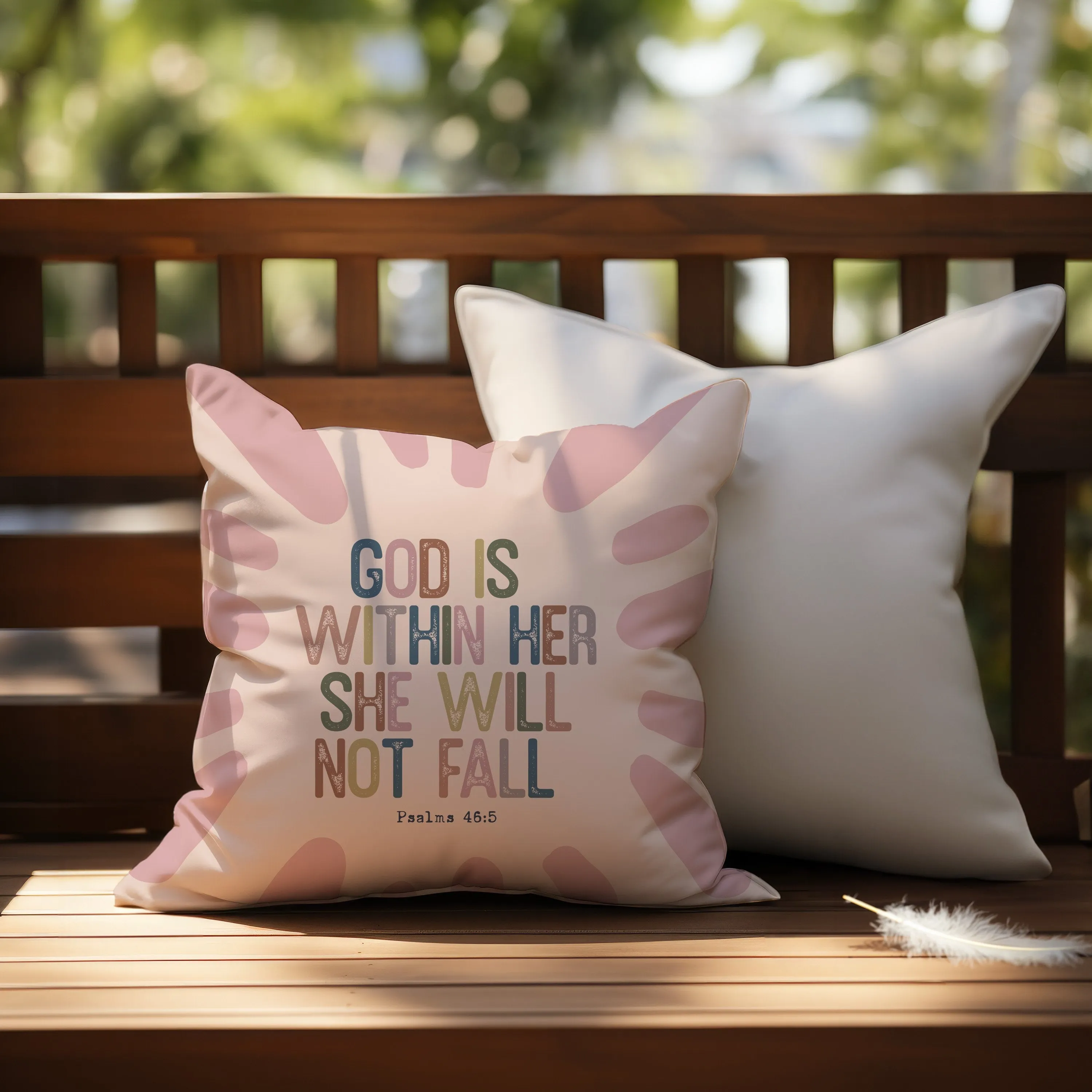 God Is Within Her" Inspirational Throw Pillow