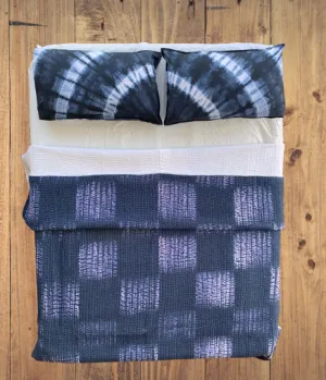 Handmade Indigo Tie dye Boxed Quilted Reversible Kantha Quilt