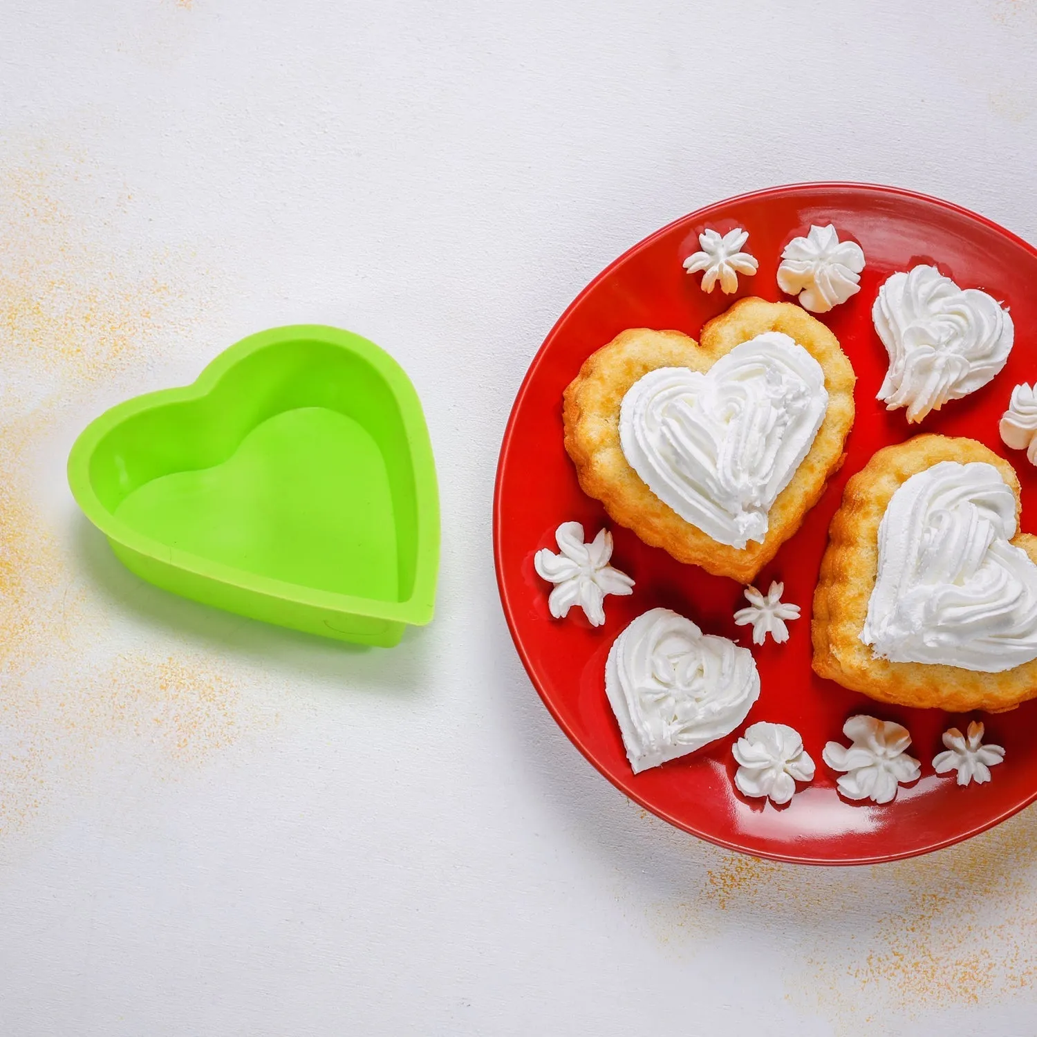 Heart-shaped Mold Silicone Mold Cake Mold Cake Tools Baking Tools Bakeware Cake Tool (pack of 6)