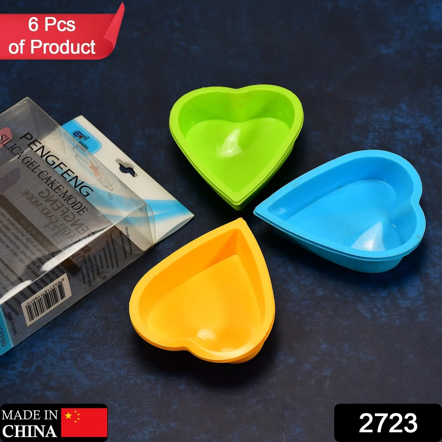 Heart-shaped Mold Silicone Mold Cake Mold Cake Tools Baking Tools Bakeware Cake Tool (pack of 6)