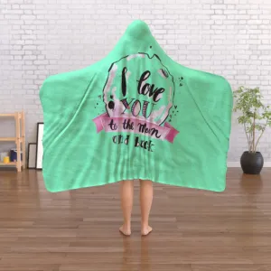 Hooded Blanket - Love you to the Moon - Green Zest