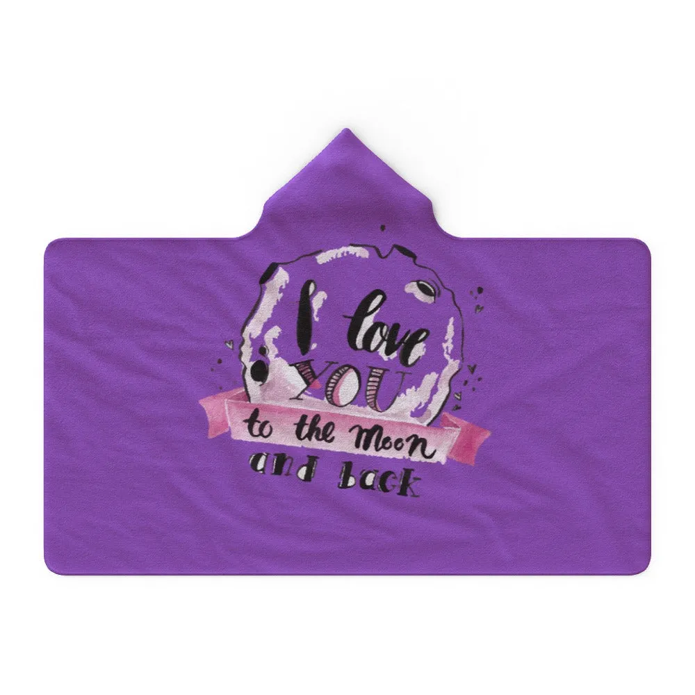 Hooded Blanket - Love you to the Moon - Purple