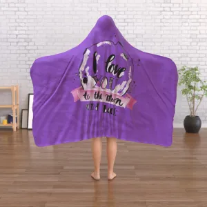 Hooded Blanket - Love you to the Moon - Purple