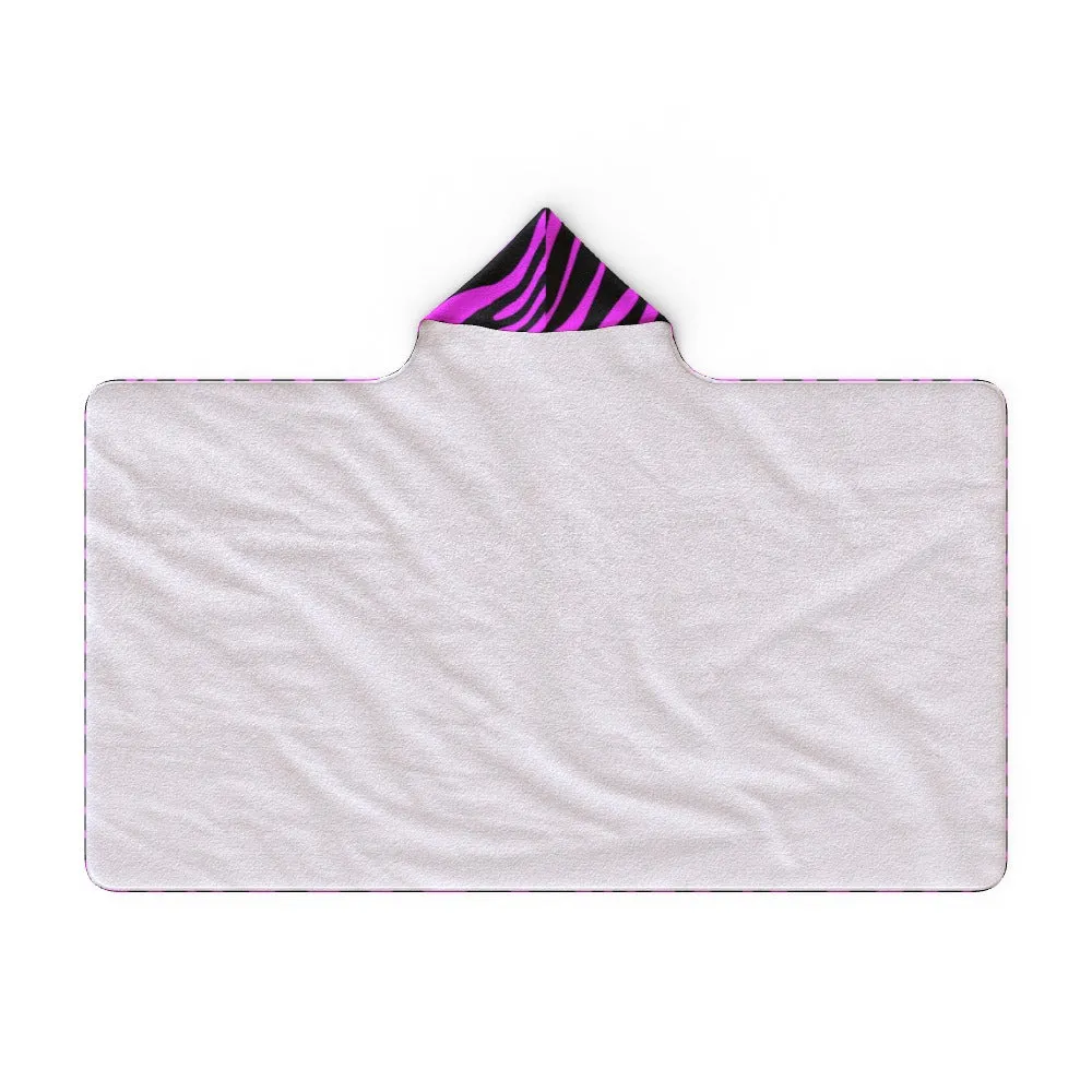 Hooded Blanket - Pink Zebra