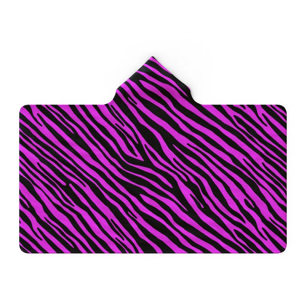 Hooded Blanket - Pink Zebra