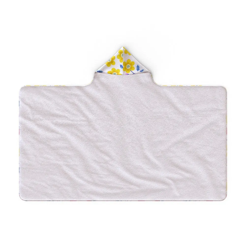 Hooded Blanket - Yellow Flowers