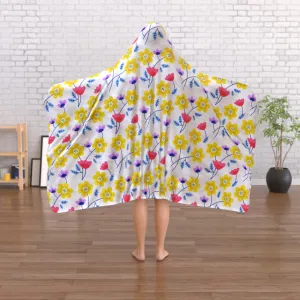 Hooded Blanket - Yellow Flowers