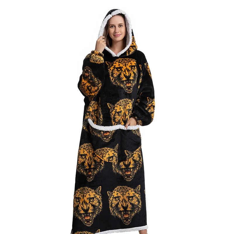 Hoodies Blankets Animal Cartoon Warm Thick Lambskin Pajamas