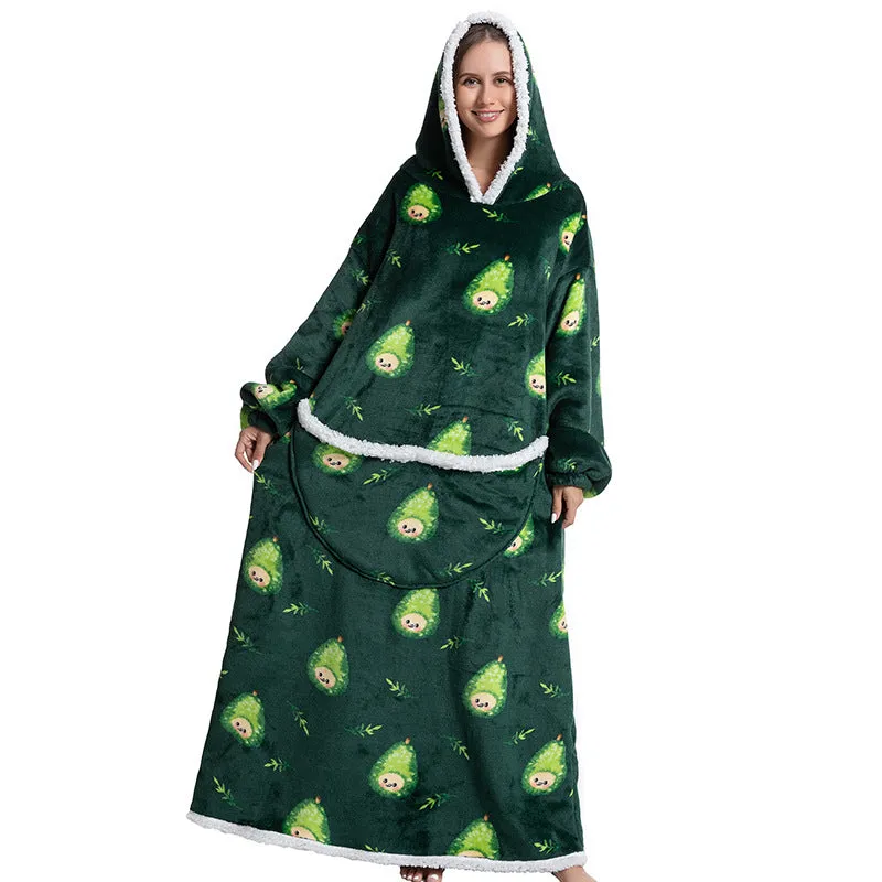 Hoodies Blankets Animal Cartoon Warm Thick Lambskin Pajamas