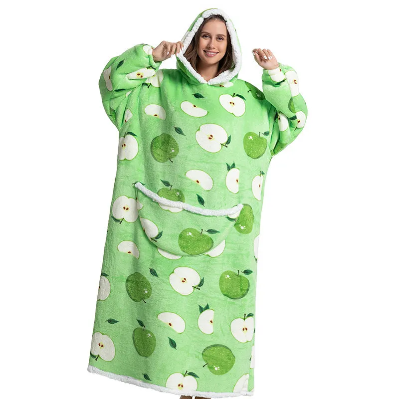 Hoodies Blankets Animal Cartoon Warm Thick Lambskin Pajamas