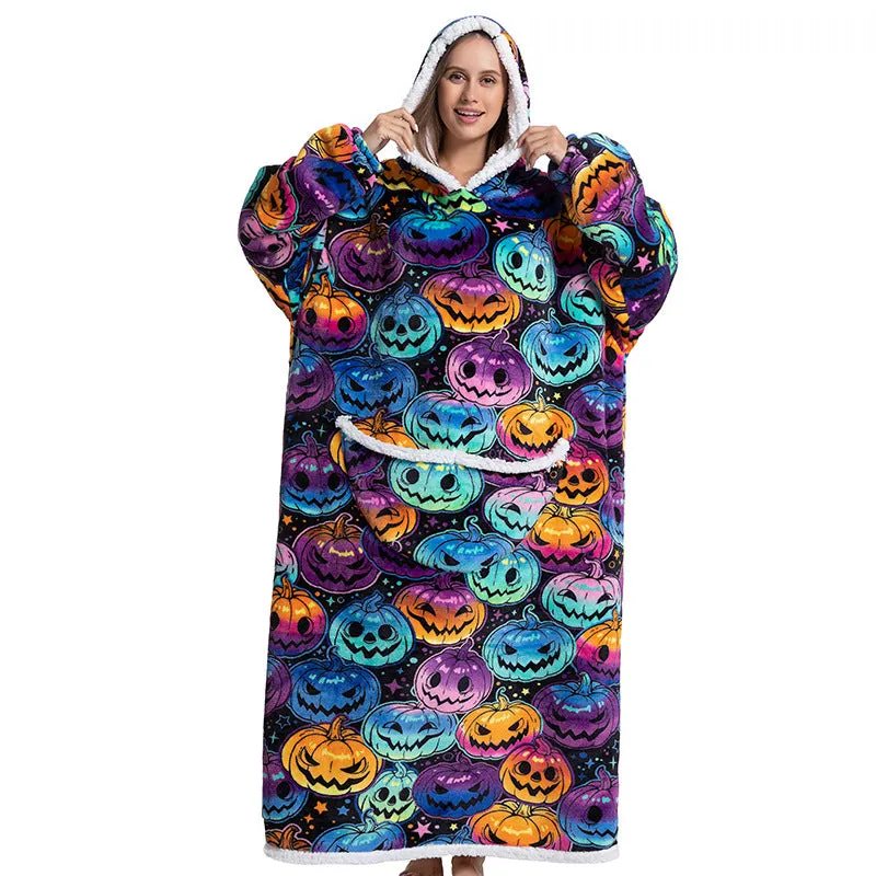 Hoodies Blankets Animal Cartoon Warm Thick Lambskin Pajamas