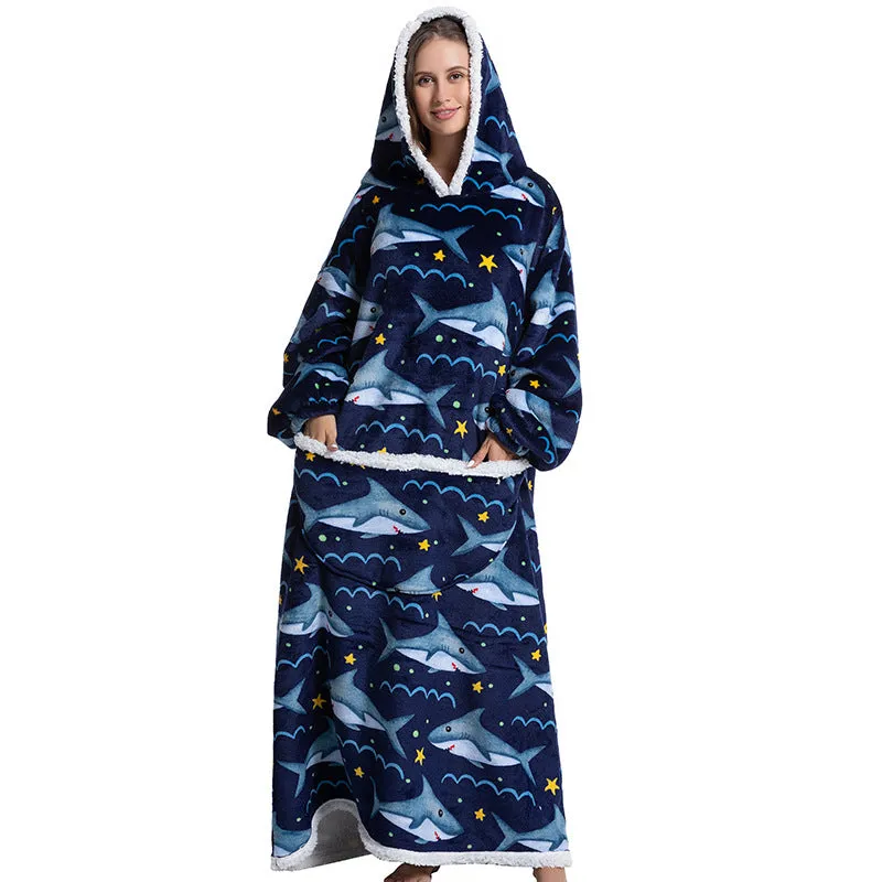 Hoodies Blankets Animal Cartoon Warm Thick Lambskin Pajamas