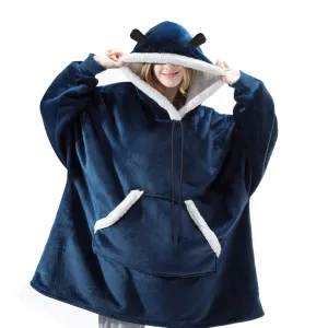 Hoodies Blankets Flannel Hoodie Blanket with Ears Home Warm