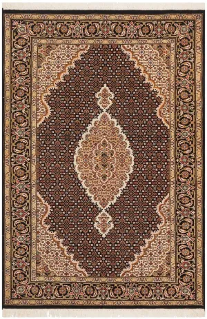 INDIAN HAND KNOTTED WOOL RUG 182X123CM