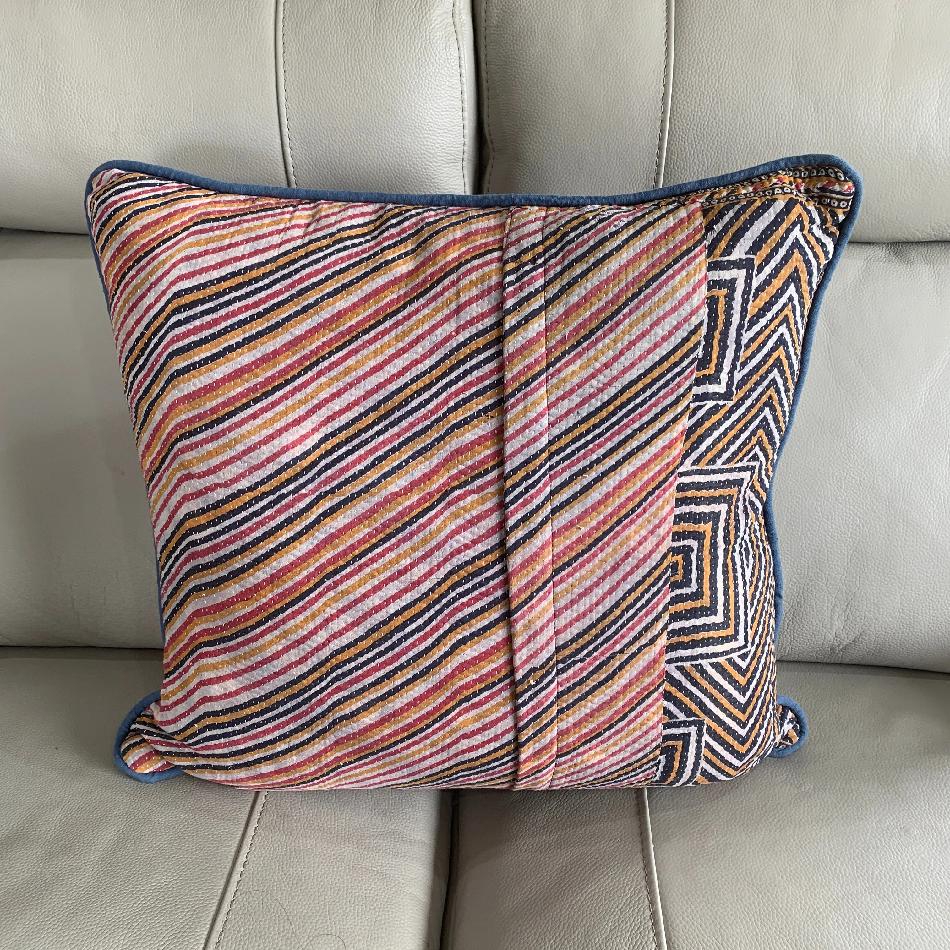 Indian Handmade Vintage Kantha Cotton Cushion Cover 50cm -115